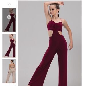 Women's Burgundy Cut-Out Jumpsuit